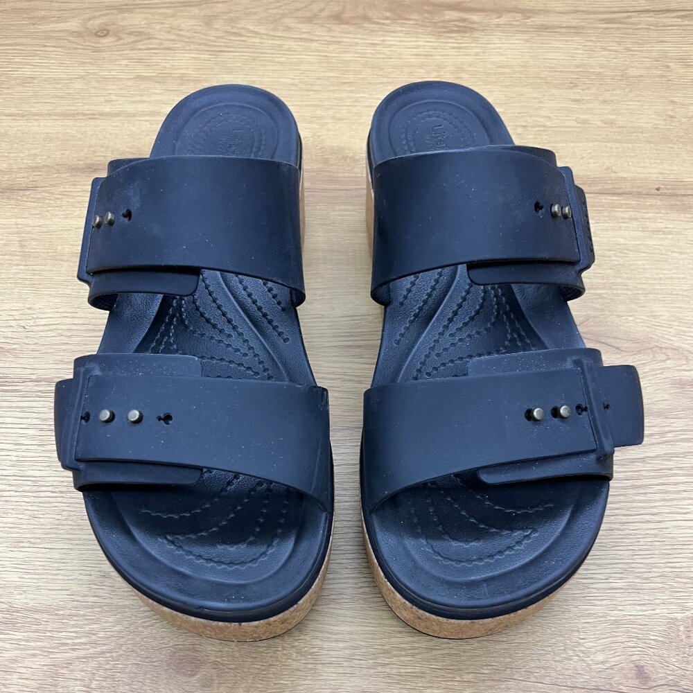 Crocs Women's Brooklyn Cork Buckle Wedge Sandals